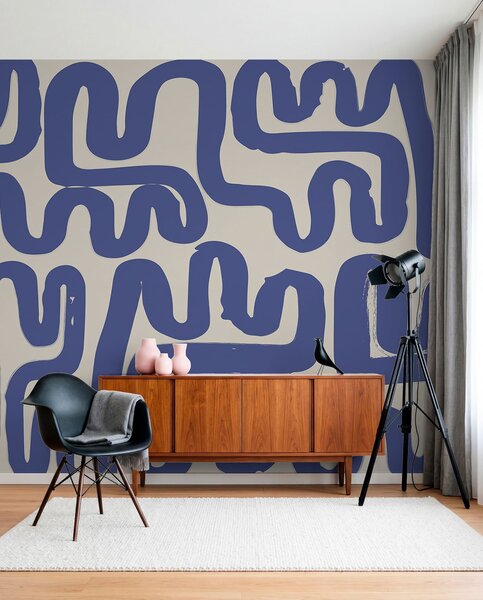 Fotótapéta Kék kanyargó vonalak, Fotótapéta modern, w01686 : Uwalls.hu