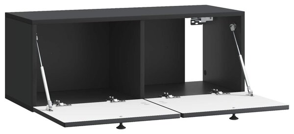 Fali TV szekrény Fekete 78,5 x 31 x 30 cm Szerelt Fa