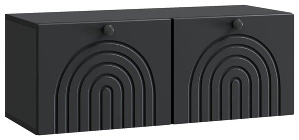 Fali TV szekrény Fekete 78,5 x 31 x 30 cm Szerelt Fa