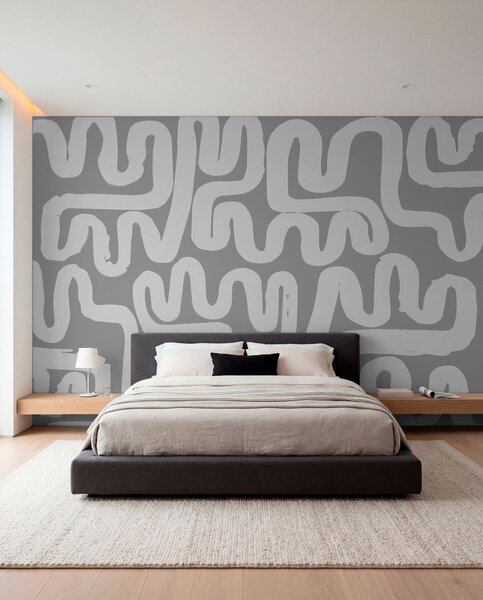 Fotótapéta Szürke kanyargós vonalak, Fotótapéta modern, w01686v2 : Uwalls.hu