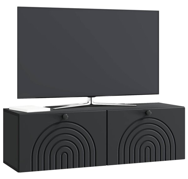 Fali TV szekrény Fekete 98 x 31 x 30 cm Szerelt Fa