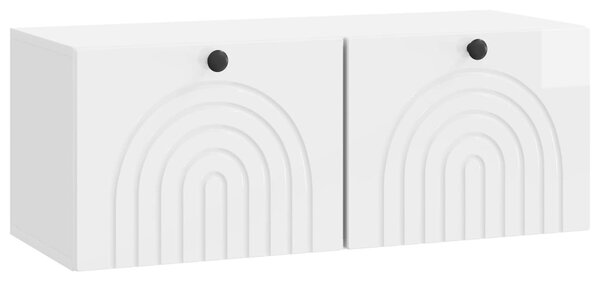 Fali TV szekrény Magasfényű Fehér 78,5 x 31 x 30 cm Szerelt Fa