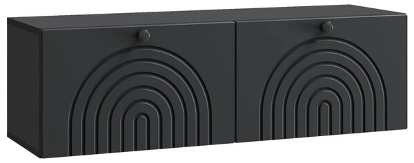 Fali TV szekrény Fekete 98 x 31 x 30 cm Szerelt Fa