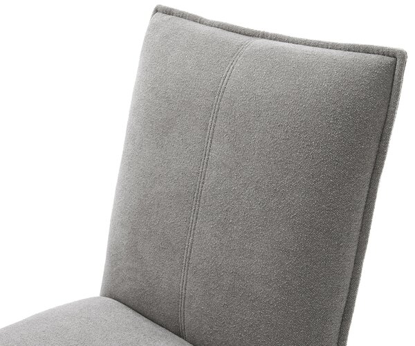 DELIFE Étkezőszék Lelio-Flex strukturált szövet puha szürke 4 lábas kúpos fekete zsákrugós