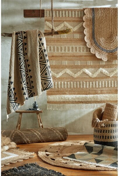 Medina bézs juta szőnyeg, 120 x 170 cm - Flair Rugs