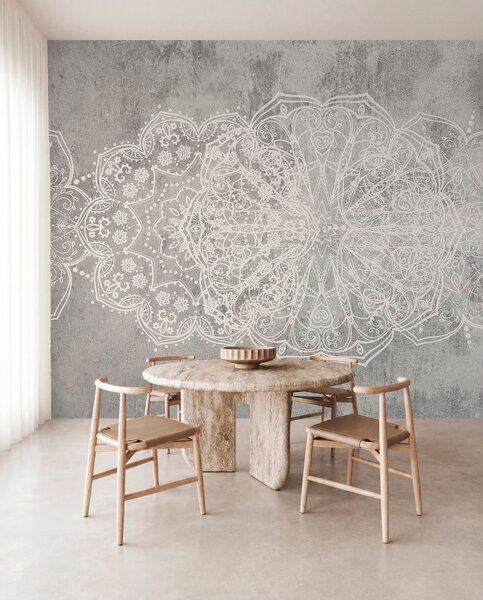 Fotótapéta Részletes, bonyolult, fehér csipke mandala minta egy, Fotótapéta tini szoba, Fotótapéta tini szoba fiúk, w08387 : Uwalls.hu