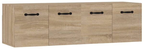 2 db sonoma tölgy színű szerelt fa faliszekrény 80x35x36,5 cm