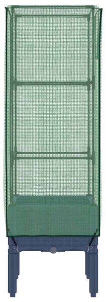 Rattan megjelenésű magaságyás melegháztakaróval 40x40x140 cm