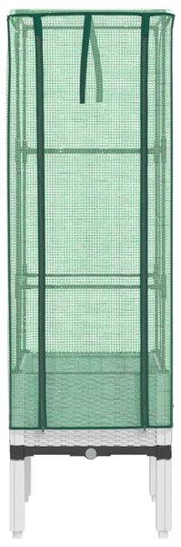 Rattan megjelenésű magaságyás melegháztakaróval 40x40x140 cm