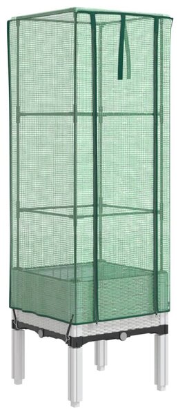 Rattan megjelenésű magaságyás melegháztakaróval 40x40x140 cm
