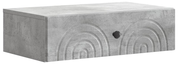 Fali oldaltábla Betonszürke 59 x 34,5 x 17 cm Szerelt Fa