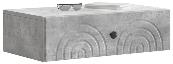 Fali oldaltábla Betonszürke 59 x 34,5 x 17 cm Szerelt Fa