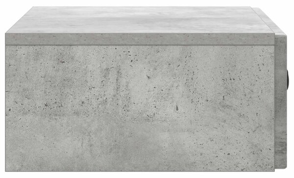 Fali oldaltábla Betonszürke 59 x 34,5 x 17 cm Szerelt Fa