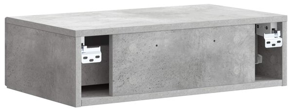 Fali oldaltábla Betonszürke 59 x 34,5 x 17 cm Szerelt Fa