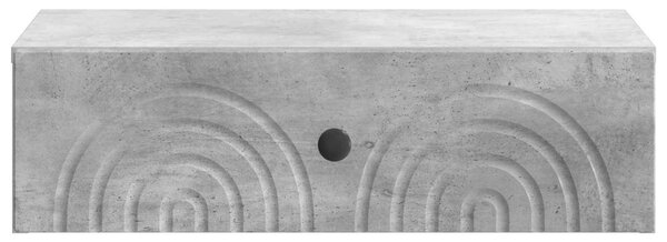 Fali oldaltábla Betonszürke 59 x 34,5 x 17 cm Szerelt Fa