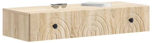 Fali oldaltábla Sonoma Tölgy 87,5 x 34,5 x 17 cm Szerelt Fa