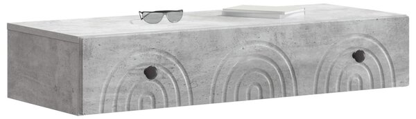 Fali oldaltábla Betonszürke 87,5 x 34,5 x 17 cm Szerelt Fa