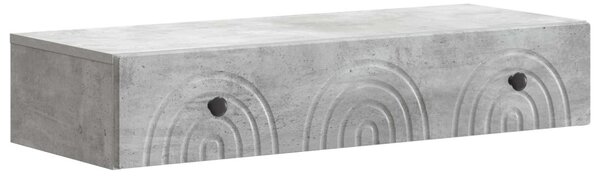 Fali oldaltábla Betonszürke 87,5 x 34,5 x 17 cm Szerelt Fa