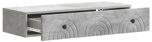 Fali oldaltábla Betonszürke 87,5 x 34,5 x 17 cm Szerelt Fa