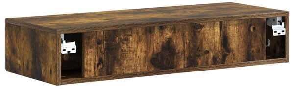 Fali oldaltábla Füstös Tölgy 87,5 x 34,5 x 17 cm Szerelt Fa
