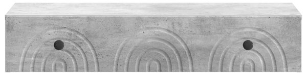 Fali oldaltábla Betonszürke 87,5 x 34,5 x 17 cm Szerelt Fa