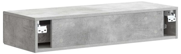 Fali oldaltábla Betonszürke 87,5 x 34,5 x 17 cm Szerelt Fa