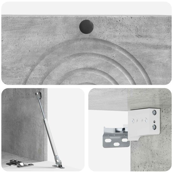 Fali TV szekrény Betonszürke 78,5 x 41 x 30 cm Szerelt Fa