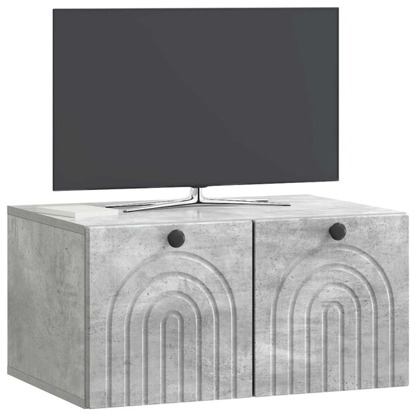 Fali TV szekrény Betonszürke 59,5 x 41 x 30 cm Szerelt Fa