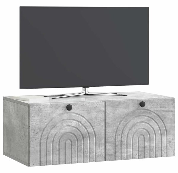 Fali TV szekrény Betonszürke 78,5 x 41 x 30 cm Szerelt Fa