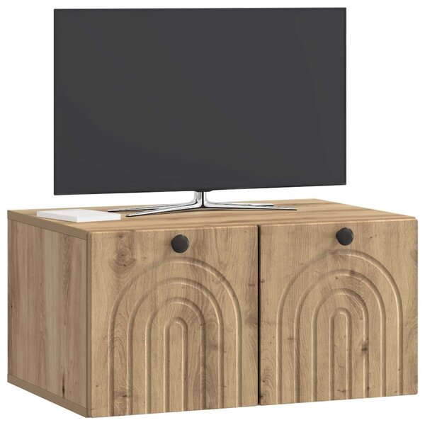 Fali TV szekrény Kézműves Tölgy 59,5 x 41 x 30 cm Szerelt Fa
