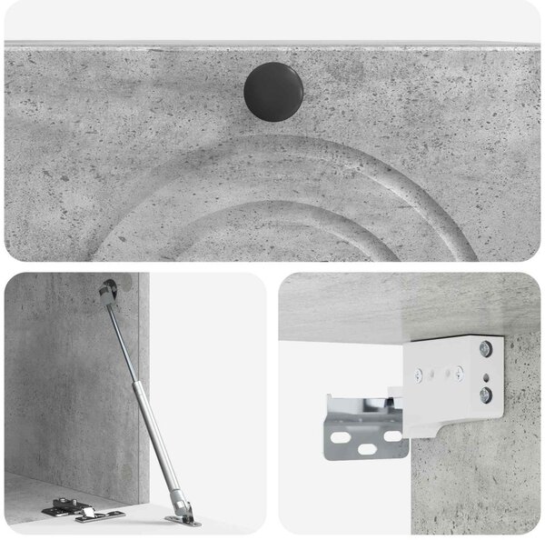 Fali TV szekrény Betonszürke 59,5 x 41 x 30 cm Szerelt Fa