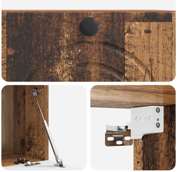 Fali TV szekrény Antik Fa 59,5 x 41 x 30 cm Szerelt Fa