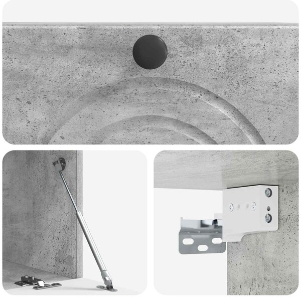 Fali TV szekrény Betonszürke 59,5 x 31 x 30 cm Szerelt Fa