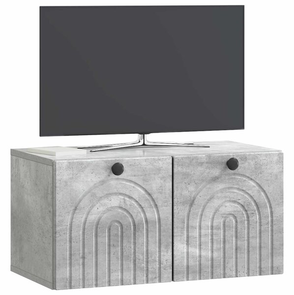 Fali TV szekrény Betonszürke 59,5 x 31 x 30 cm Szerelt Fa