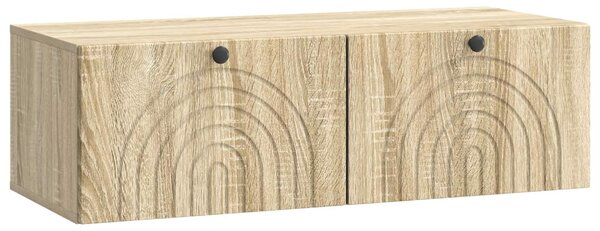 Fali TV szekrény Sonoma Tölgy 98 x 41 x 30 cm Szerelt Fa