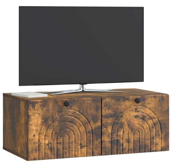 Fali TV szekrény Füstös Tölgy 78,5 x 41 x 30 cm Szerelt Fa