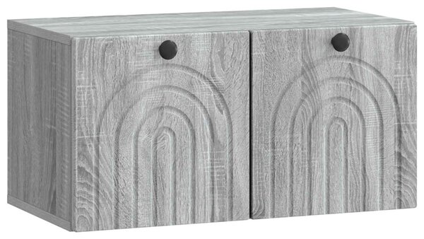 Fali TV szekrény Szürke Sonoma 59,5 x 31 x 30 cm Szerelt Fa