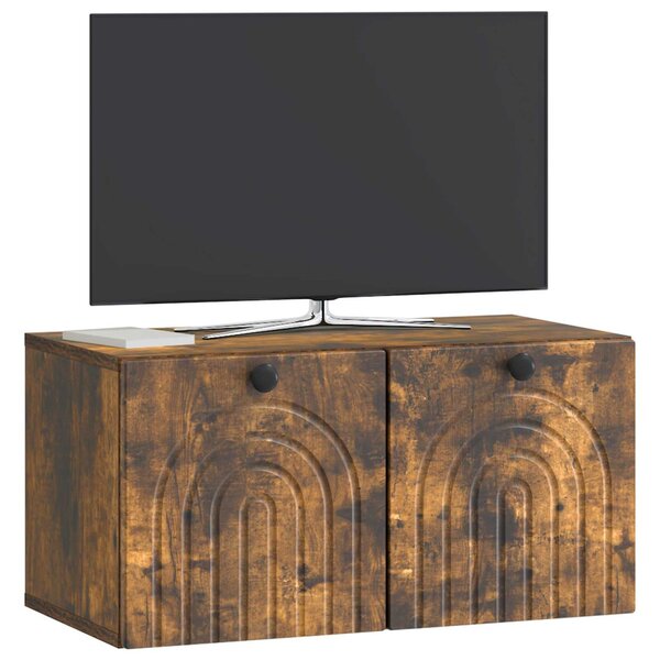 Fali TV szekrény Füstös Tölgy 59,5 x 31 x 30 cm Szerelt Fa