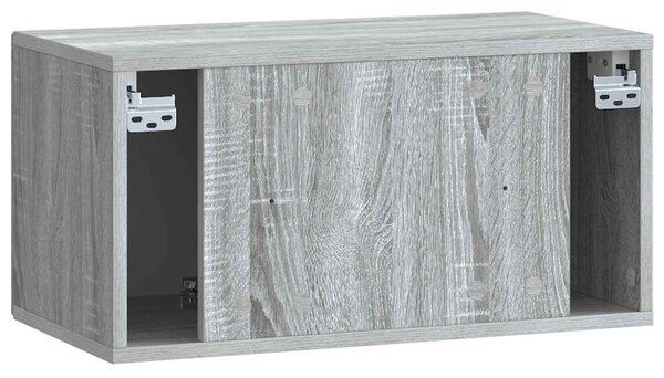 Fali TV szekrény Szürke Sonoma 59,5 x 31 x 30 cm Szerelt Fa
