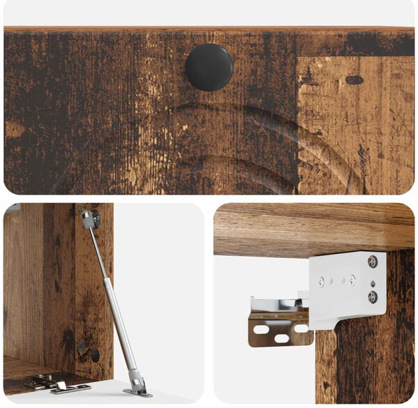 Fali TV szekrény Antik Fa 59,5 x 31 x 30 cm Szerelt Fa