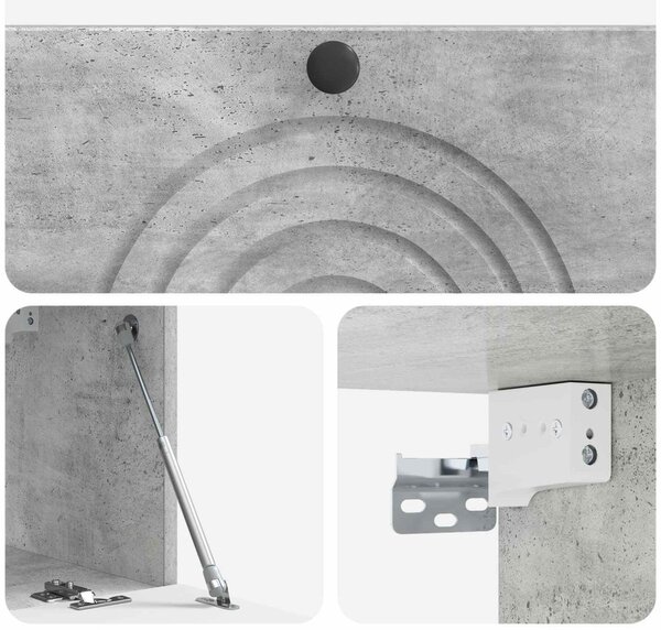 Fali TV szekrény Betonszürke 78,5 x 31 x 30 cm Szerelt Fa