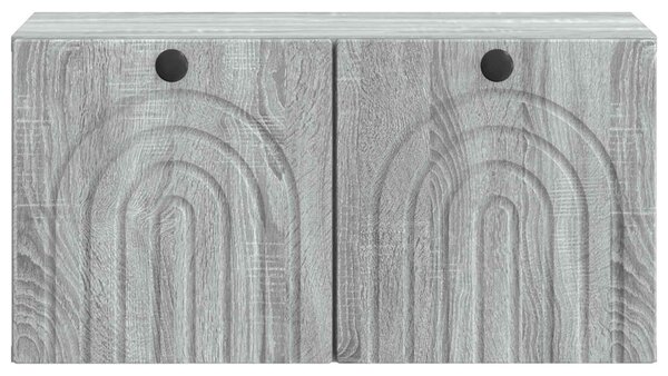 Fali TV szekrény Szürke Sonoma 59,5 x 31 x 30 cm Szerelt Fa