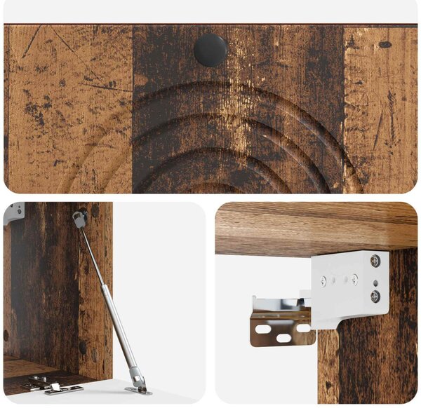 Fali TV szekrény Antik Fa 78,5 x 31 x 30 cm Szerelt Fa