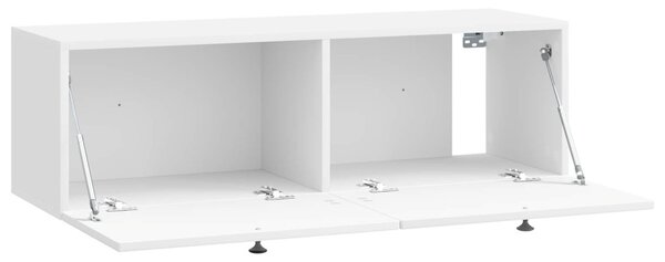 Fali TV szekrény Magasfényű Fehér 98 x 31 x 30 cm Szerelt Fa