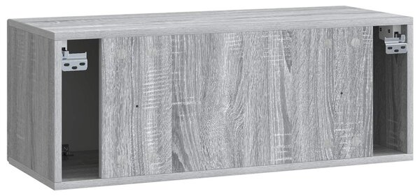 Fali TV szekrény Szürke Sonoma 78,5 x 31 x 30 cm Szerelt Fa