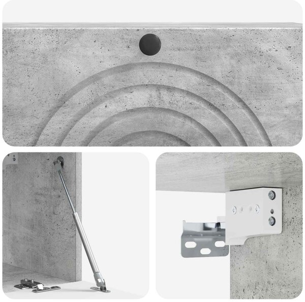 Fali TV szekrény Betonszürke 98 x 31 x 30 cm Szerelt Fa