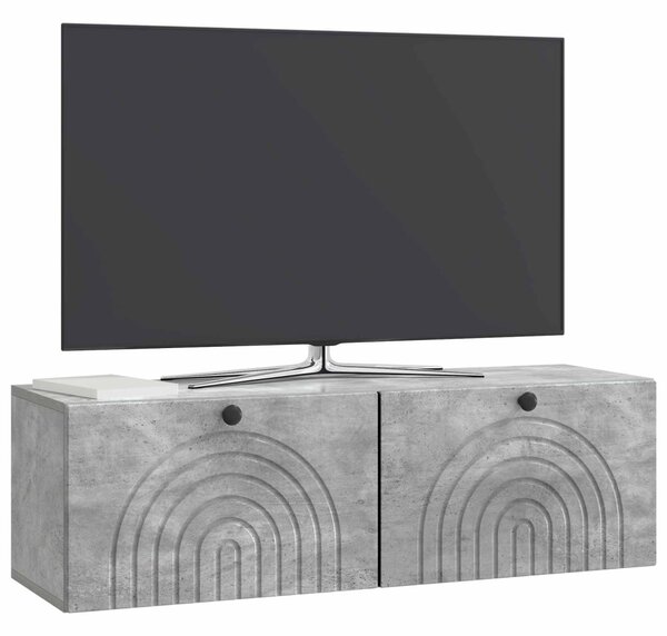 Fali TV szekrény Betonszürke 98 x 31 x 30 cm Szerelt Fa