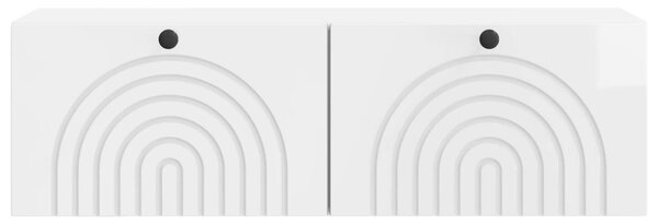 Fali TV szekrény Magasfényű Fehér 98 x 31 x 30 cm Szerelt Fa