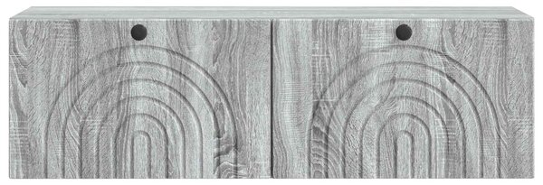Fali TV szekrény Szürke Sonoma 98 x 31 x 30 cm Szerelt Fa