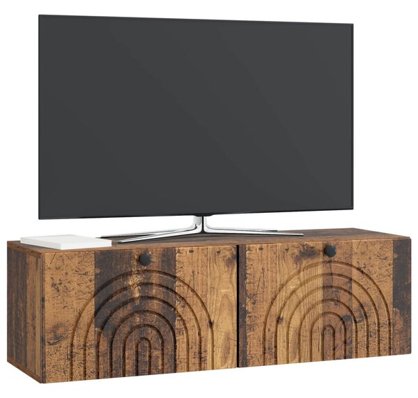 Fali TV szekrény Antik Fa 98 x 31 x 30 cm Szerelt Fa